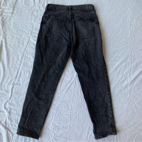 Old Navy High Waisted Straight Leg Faded Black Denim Jeans - Picture 2 of 4